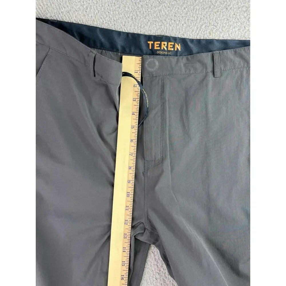 Teren Hiking Pants Mens 40x34 Gray Stretch Performance Slim Fit Outdoor - Picture 14 of 14